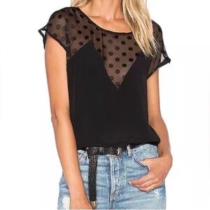 Lovers + Friends Women's Black
Emrey Sleeveless Classic Black Polka
Dots Blouse
